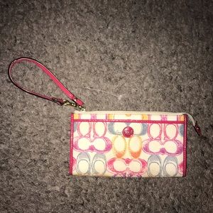 Authentic Coach Wristlet/Wallet Signature Print